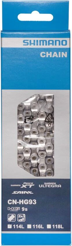 Shimano HG93 9 Speed 116 Links Chain 2 Shimano HG93 9 Speed 116 Links Chain - Image 2