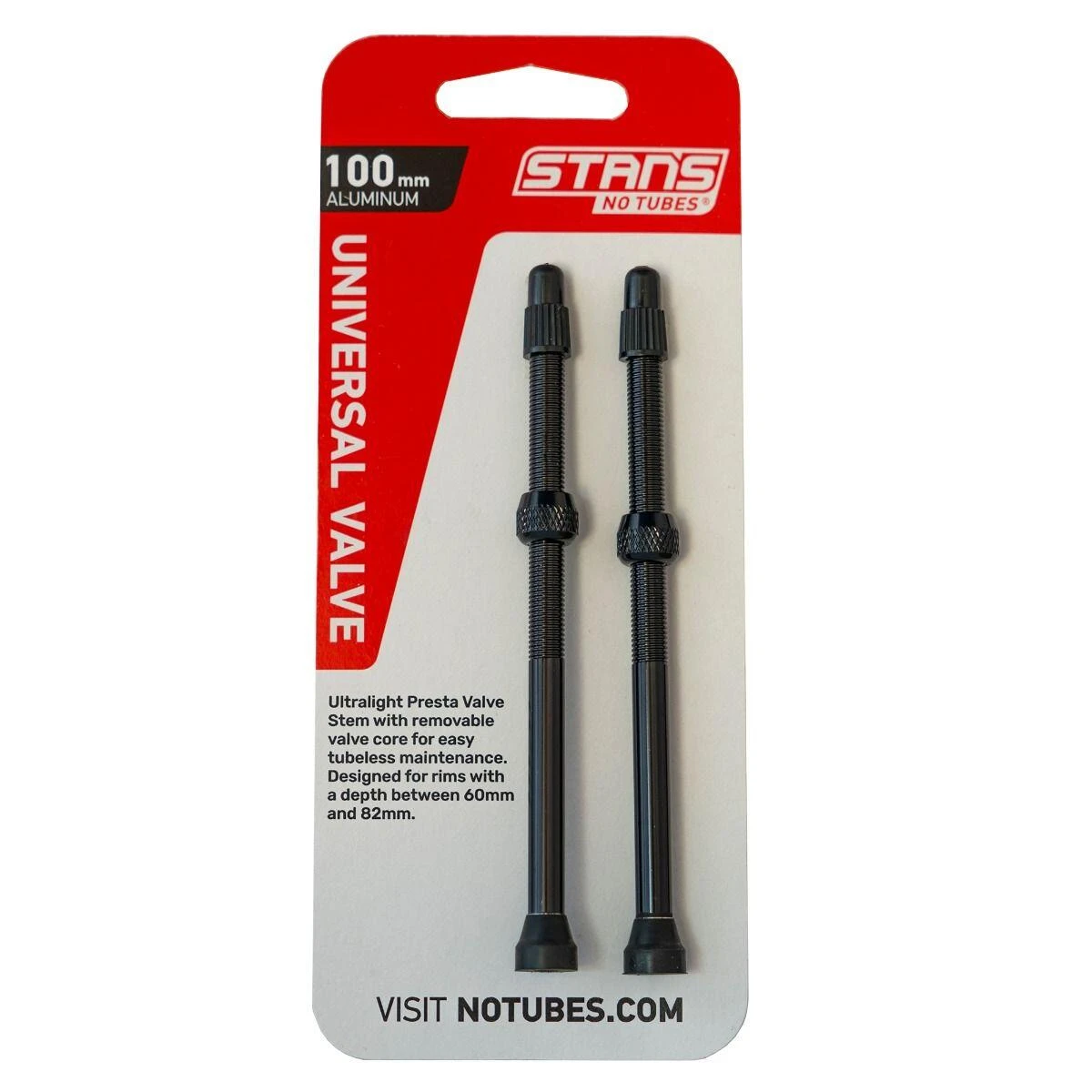 Stans NoTubes Presta Alloy Valve Stems 100mm Black 1 Stans NoTubes Presta Alloy Valve Stems 100mm Black